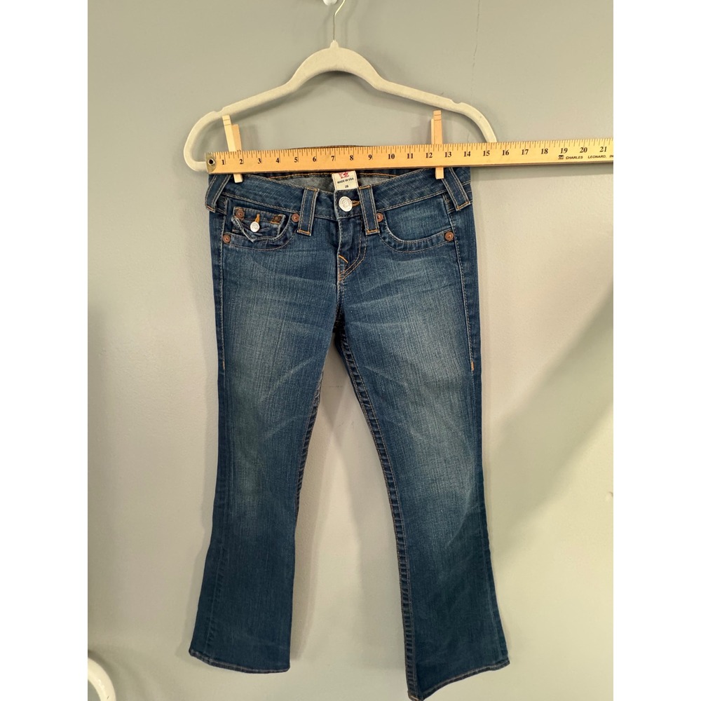 True Religion Becky Bootcut Jeans Petite Dark Wash Denim USA Made Size 26 - Picture 8 of 14